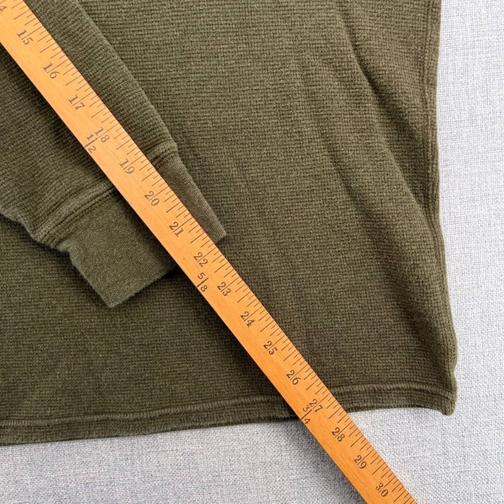 Polo‎ Ralph Lauren Waffle Knit Thermal Shirt Men Large Olive Cotton Preppy Y2K